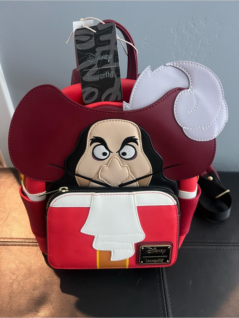 Loungefly Red and Cream Captain Hook Mini Backpack